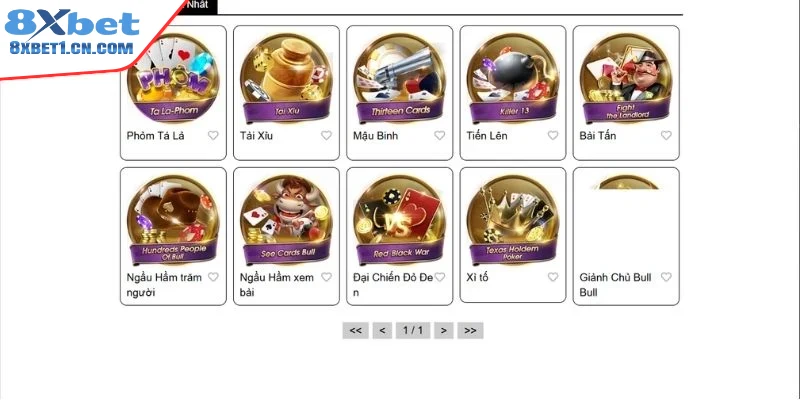 Game Bài 8Xbet có tỷ lệ ăn thưởng cao